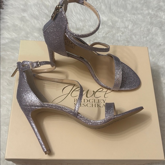 Jewel Badgley Mischka Shoes - NEW In Box Jewel Badgley Mischka Purple Lilac Glitter Diana Strappy Heels Size 7